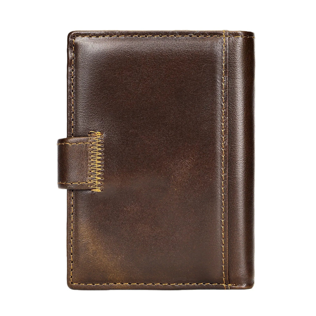Genuine Leather Mens Wallet Multifunction Passport Holder Premium Cowhide Fashionable