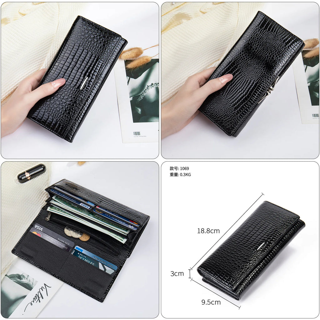 Women Wallet Genuine Leather Handbag Fashionable Small Purse Top Grain Cowhide