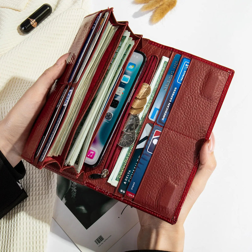 Women Wallet Genuine Leather Handbag Fashionable Small Purse Top Grain Cowhide