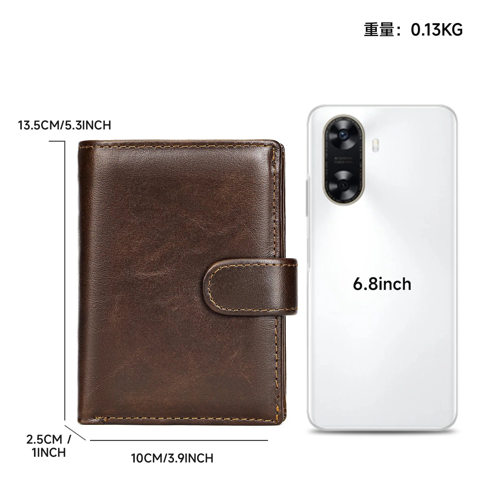 Genuine Leather Mens Wallet Multifunction Passport Holder Premium Cowhide Fashionable