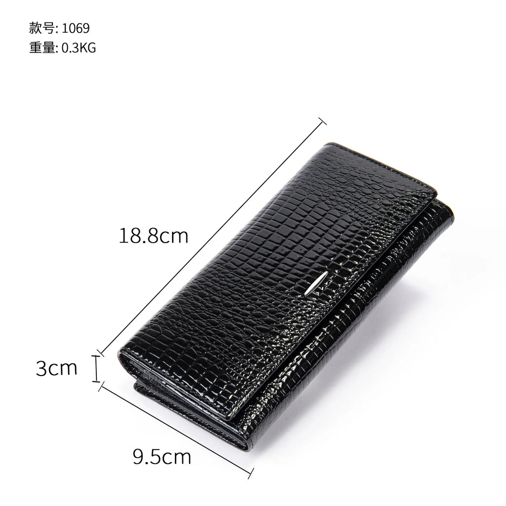 Women Wallet Genuine Leather Handbag Fashionable Small Purse Top Grain Cowhide
